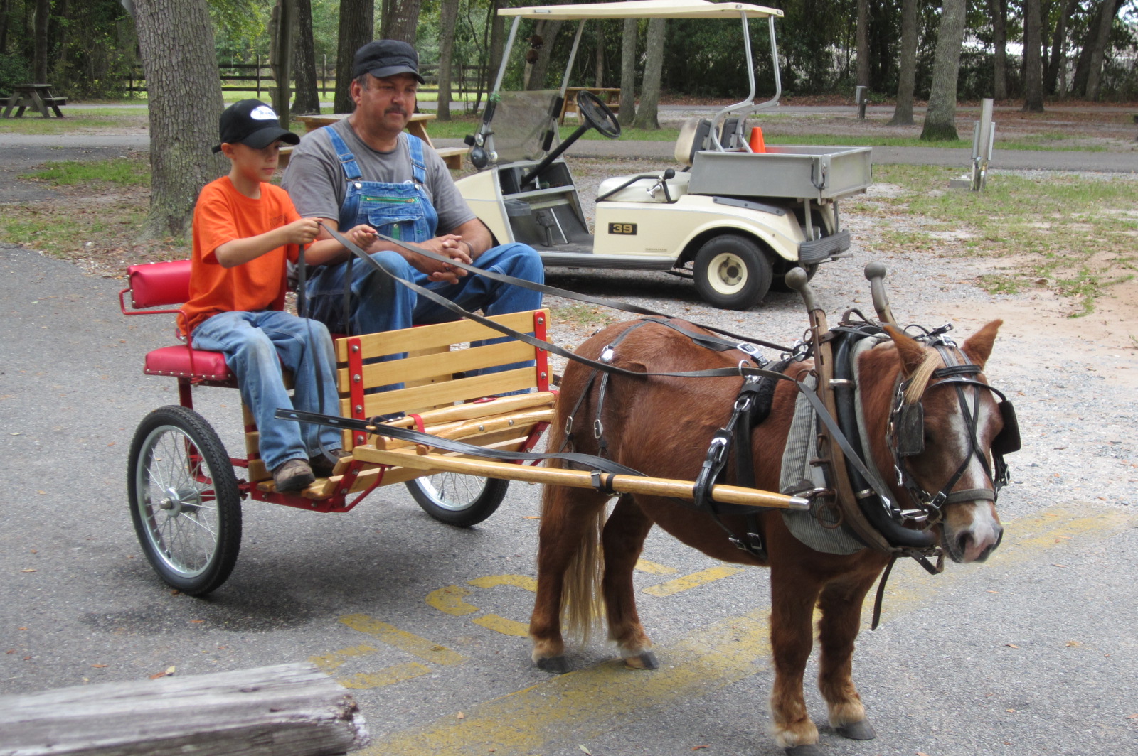 When the golf cart breaks down we just improvise!